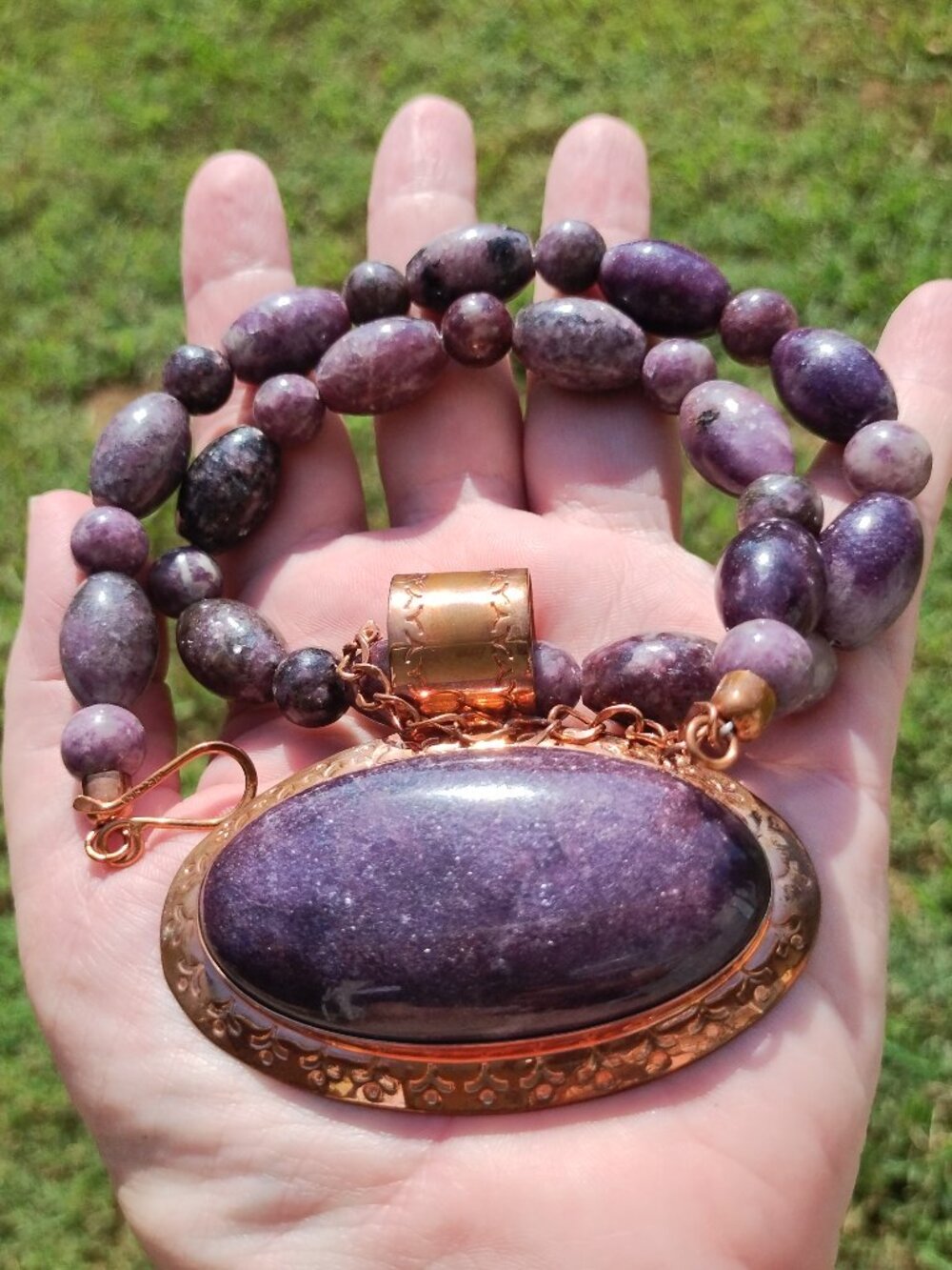 Jay King Purple stone necklace and large pendant copper southwestern